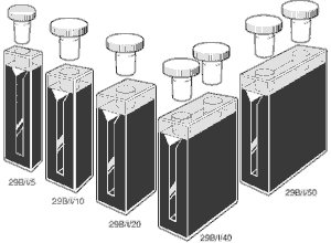 Black Walled Semi-Micro cuvettes with PTFE stopper