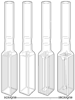 Rectangular cells with Quartz to Pyrex graded seal